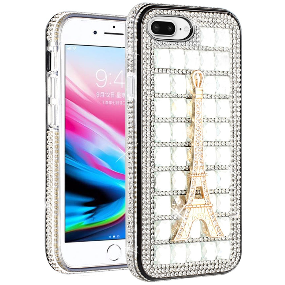 For Apple iPhone 8 Plus/7 Plus/6 Plus/6s Plus Fashion Luxury 3D Bling Diamonds Rhinestone Jeweled Ornament Shiny Crystal  Phone Case Cover