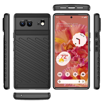 For Google Pixel 6 Ultra Slim Rugged Hybrid Hard PC Soft Silicone Gel TPU Bumper Shockproof Anti Slip Protective Stylish Black Phone Case Cover