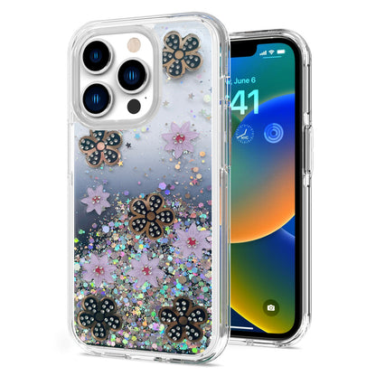 For Motorola Moto G Stylus 5G 2022 Floral Stylish Design Glitter Shiny Hybrid Rubber TPU Hard PC Shockproof Armor Slim  Phone Case Cover