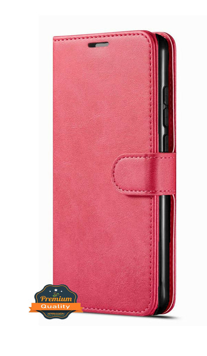For Samsung Galaxy S20 FE /Fan Edition 5G Leather Wallet Case with Credit Card Holder Storage Kickstand & Magnetic Flip Hot Pink Phone Case Cover