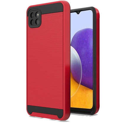 For Boost Mobile Celero 5G Hybrid Rugged Brushed Metallic Design [Soft TPU + Hard PC] Dual Layer Shockproof Armor Impact Slim  Phone Case Cover