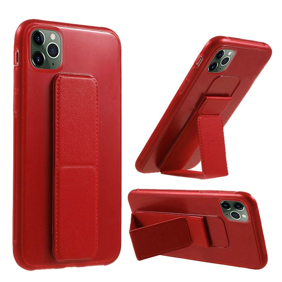 For Apple iPhone 14 /Plus Pro Max Leather Back Foldable Kickstand Hand Strap Stand Hybrid Heavy Duty Shockproof  Phone Case Cover
