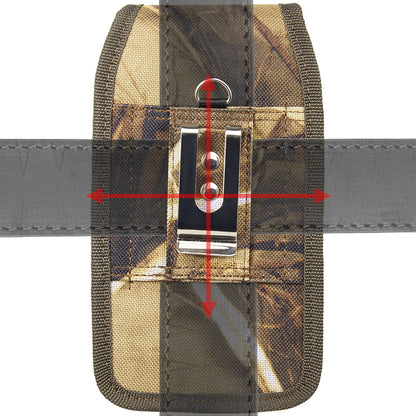 For Nokia C200 Universal Pouch Case Vertical Phone Holster Camo Print with Card Slots, Pen Holder, Belt Clip Loop & Hook Cover [Camouflage]