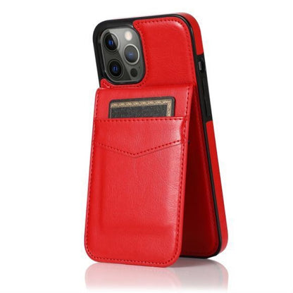 For Apple iPhone 13 Pro Max Wallet Case with Credit Card Holder Vertical Leather Kickstand Magnetic Buttons Flip Pouch  Phone Case Cover