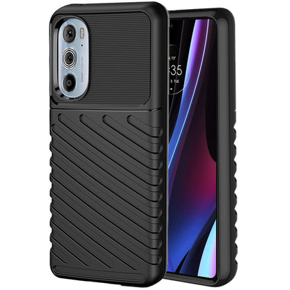 For Motorola Edge+ 2022 /Edge Plus Rugged Hybrid Hard PC Silicone Gel TPU Bumper Texture Shockproof Anti Slip Protective Stylish  Phone Case Cover