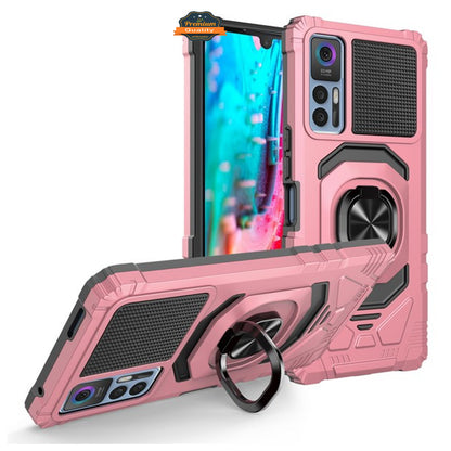 For TCL Stylus 5G Hybrid Magnetic Car Mount Ring Kickstand Stand Holder Full-Body Frame Armor Protective [Military Grade]  Phone Case Cover