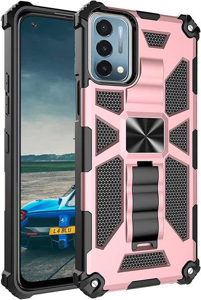 For Samsung Galaxy A71 5G Hybrid Cases Built in Magnetic Kickstand, Military Grade Bumper Heavy Duty Dual Layers Rugged Protective Rose Gold Phone Case Cover