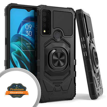 For Nokia G400 Armor Hybrid Stand Ring Hard TPU Rugged Full-Body Protective [Military-Grade] Magnetic Car Ring Holder Black Phone Case Cover