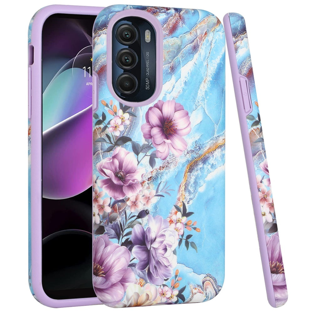 For Motorola Moto G Stylus 5G 2022 Bliss Floral Stylish Design Hybrid Rubber TPU Hard Shockproof Armor  Phone Case Cover