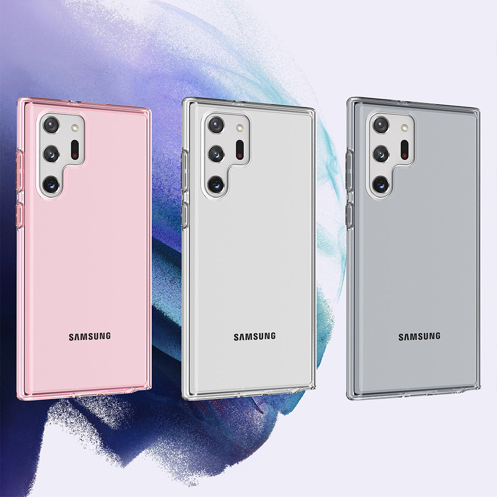 For Samsung Galaxy S22 Ultra Clear Full Transparency Thick Hybrid Hard PC Shell & Soft TPU Shock-Absorption Skin Bumper Transparent Phone Case Cover