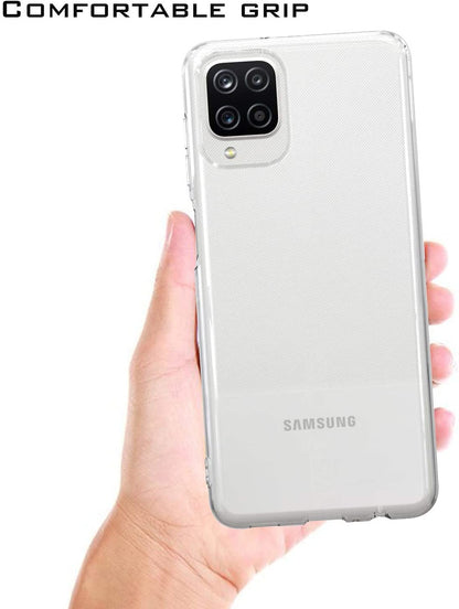 For Samsung Galaxy A12 5G Slim Fit Classic Transparent Matte Soft TPU Rubber Flex-Gel Rubberized Shockproof Bumper  Phone Case Cover