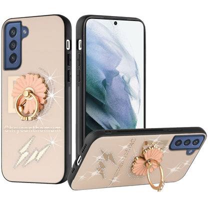 For Samsung Galaxy S21 FE /Fan Edition 3D Diamond Bling Sparkly Glitter Ornament Engraving Hybrid Rugged Metal Fashion  Phone Case Cover