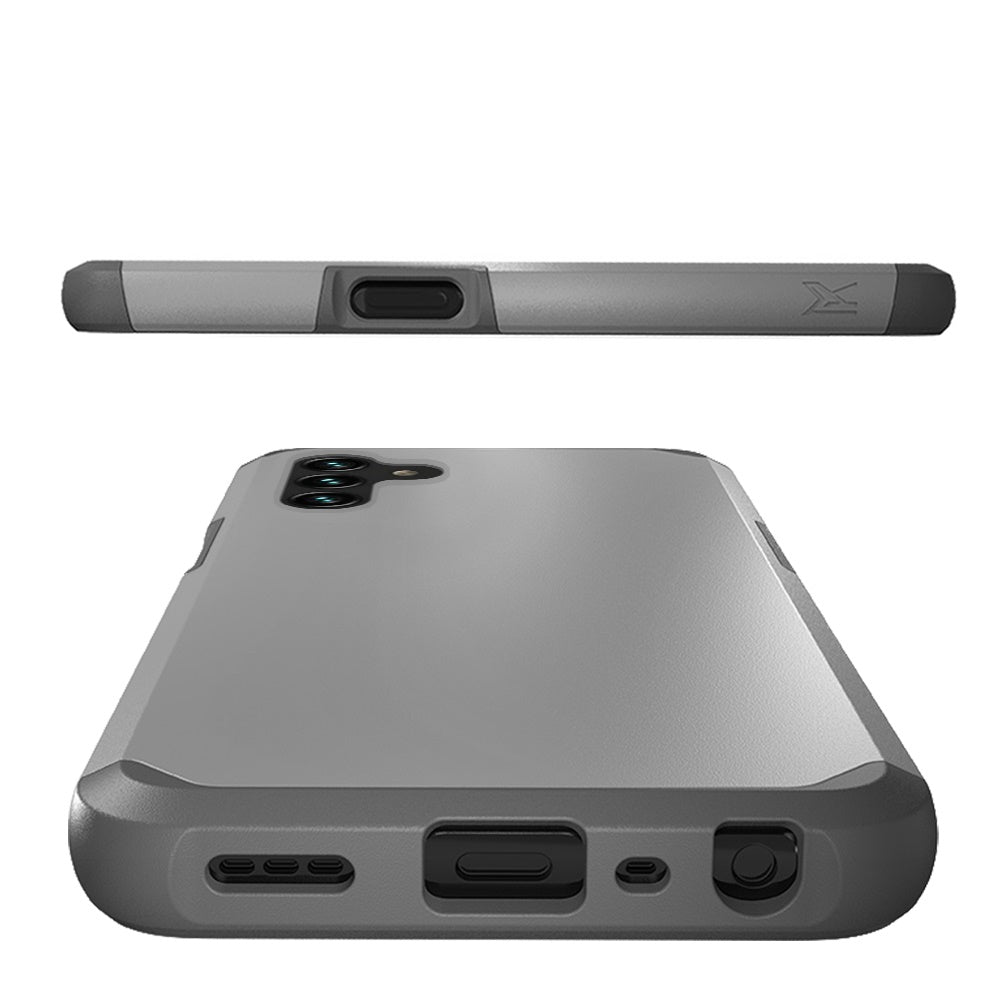 For Cricket Icon 4 Ultra Slim Shock Absorption 2in1 Tuff Hybrid Dual Layer Hard PC TPU Rubber Frame Armor Defender Gray Phone Case Cover