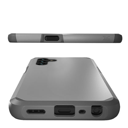 For Cricket Icon 4 Ultra Slim Shock Absorption 2in1 Tuff Hybrid Dual Layer Hard PC TPU Rubber Frame Armor Defender Gray Phone Case Cover