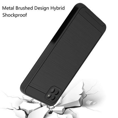 For Boost Mobile Celero 5G Hybrid Rugged Brushed Metallic Design [Soft TPU + Hard PC] Dual Layer Shockproof Armor Impact Slim  Phone Case Cover