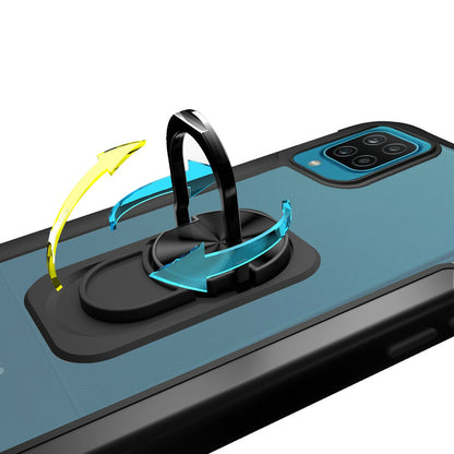 For Samsung Galaxy S22+ Plus Clear Military Grade Design Hybrid with Ring Holder Kickstand [Magnetic Car Mount Feature]  Phone Case Cover