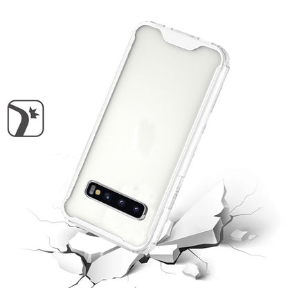 For Samsung Galaxy S10 Colored Shockproof Transparent Hard PC + Rubber TPU Hybrid Bumper Shell Thin Slim Protective Clear Phone Case Cover