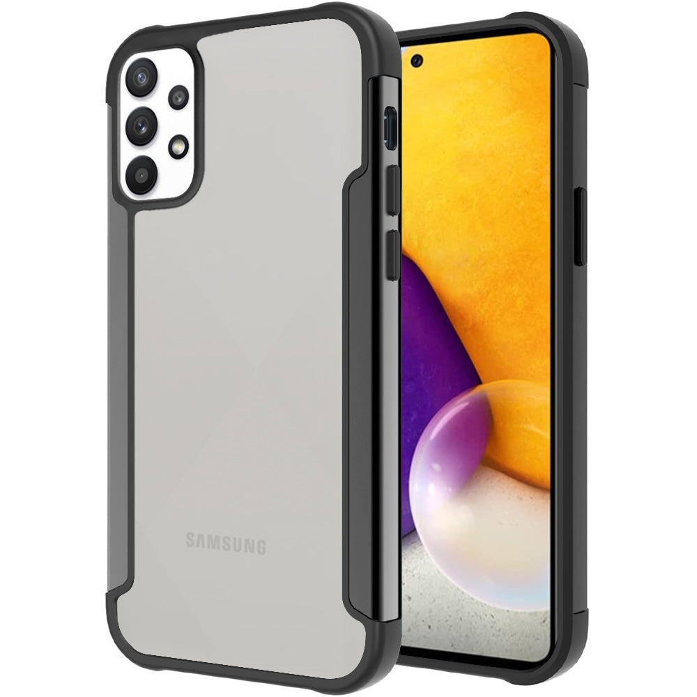 For Samsung Galaxy A73 5G Hybrid Aluminum Alloy Metal Clear Transparent Back PC TPU Bumper Frame Shockproof  Phone Case Cover