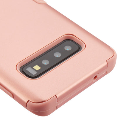 For Samsung Galaxy S10 Hybrid Three Layer Hard PC Shockproof Heavy Duty TPU Rubber Anti-Drop Rose Gold Phone Case Cover