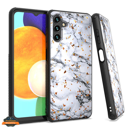 For Samsung Galaxy A13 5G Marble Fashion Stone Stylish Flake Glitter Bling Hybrid Slim Glossy TPU Rubber Hard Protection  Phone Case Cover