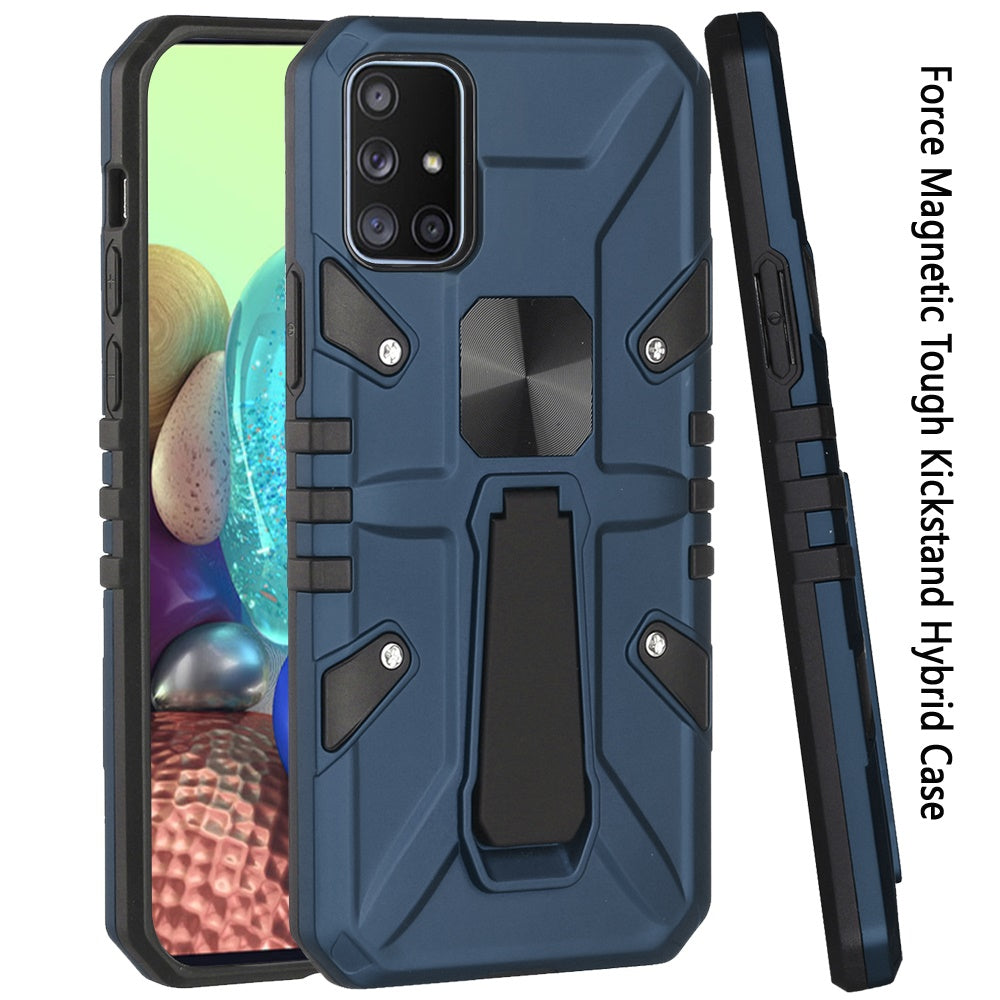 For Samsung Galaxy A71 5G Armor Kickstand Case Hybrid Heavy Duty Silicone Bumper with Magnetic Function Shockproof Hard  Phone Case Cover