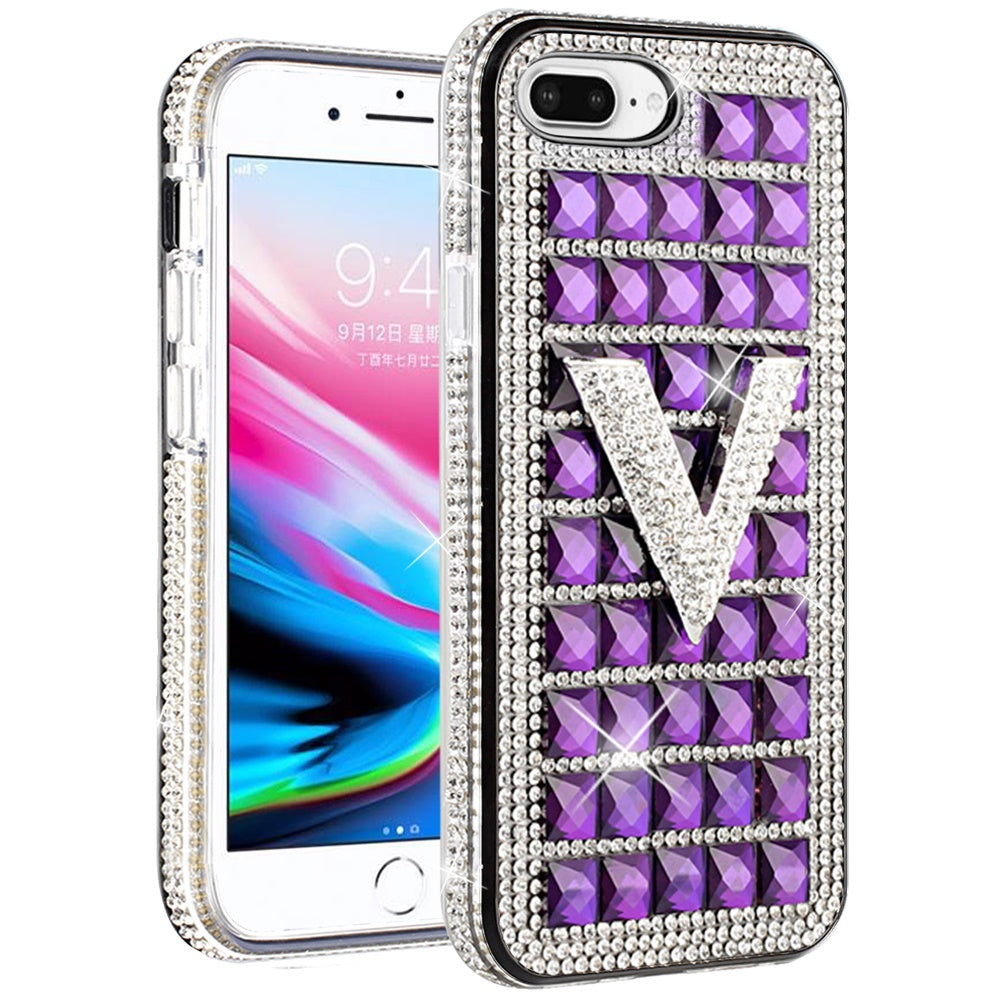 For Apple iPhone 8 Plus/7 Plus/6 Plus/6s Plus Fashion Luxury 3D Bling Diamonds Rhinestone Jeweled Ornament Shiny Crystal  Phone Case Cover
