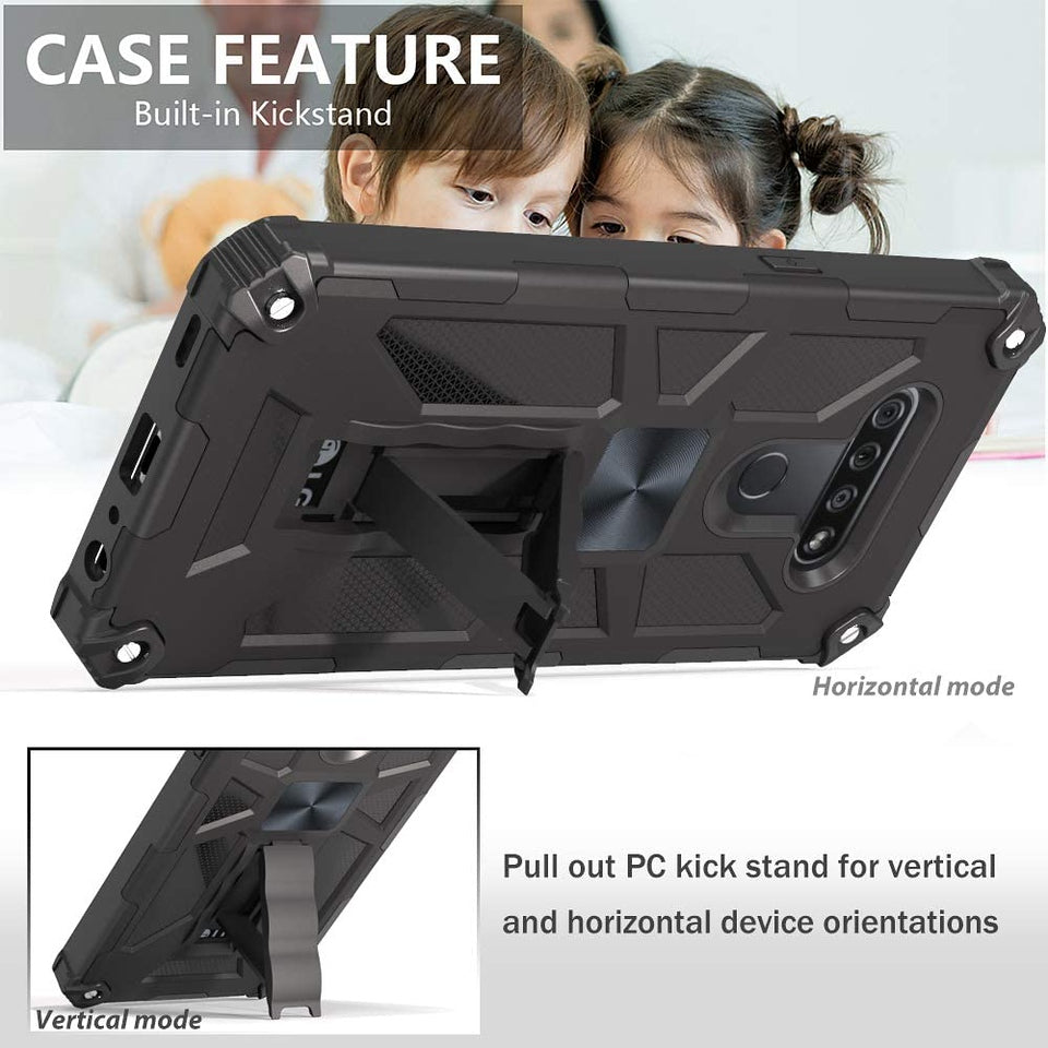 For Wiko Ride 3 Full-Body Hybrid [Military-Grade Protective] Defender Heavy Duty with Hidden Kickstand Stand Support Magnetic Car Mount  Phone Case Cover