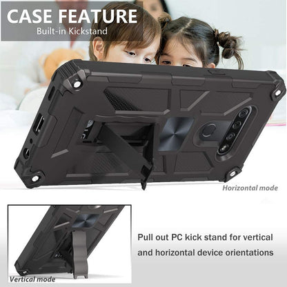 For Wiko Ride 3 Full-Body Hybrid [Military-Grade Protective] Defender Heavy Duty with Hidden Kickstand Stand Support Magnetic Car Mount  Phone Case Cover