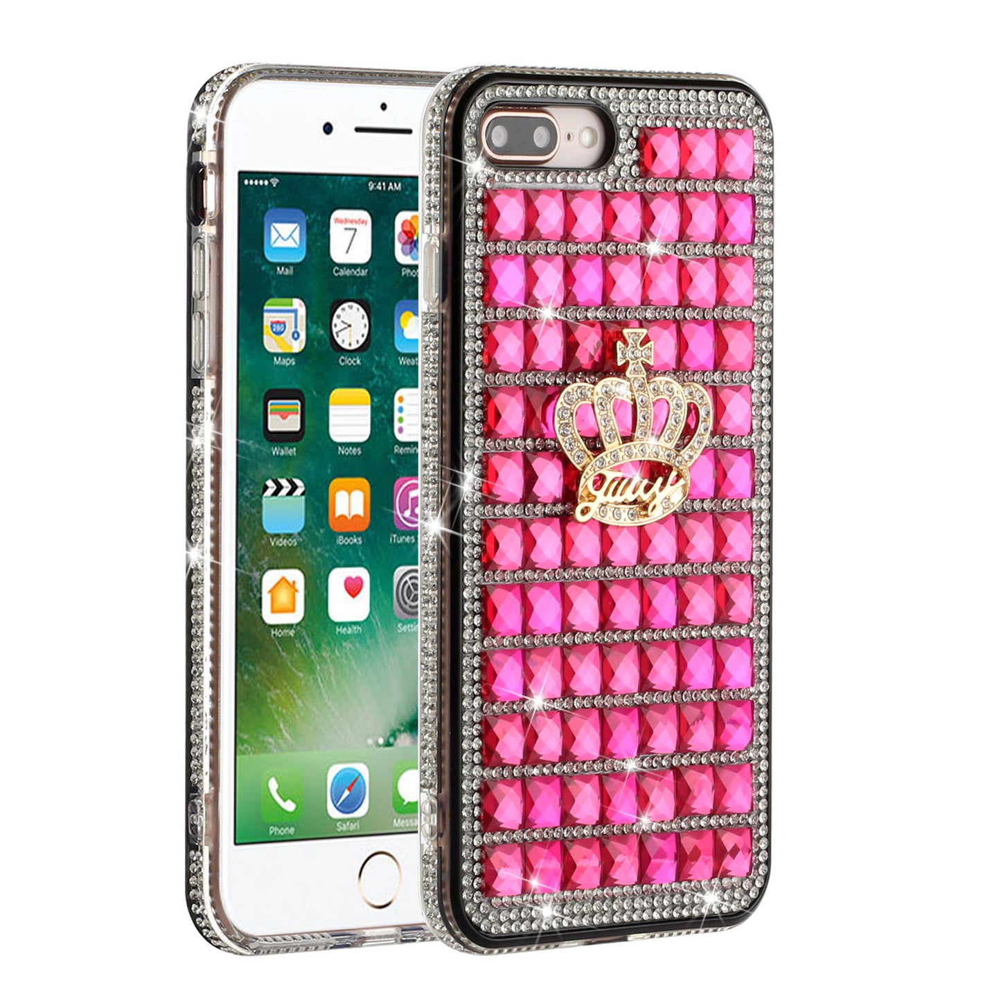 For Apple iPhone 8 Plus/7 Plus/6 Plus/6s Plus Fashion Luxury 3D Bling Diamonds Rhinestone Jeweled Ornament Shiny Crystal  Phone Case Cover