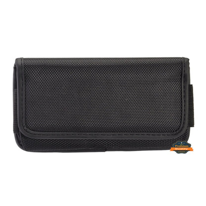 For Nokia C200 Pouch Case Universal Horizontal Canvas with Belt Clip Loop Holster Military Grade Cell Phone Holder Cover [Black]