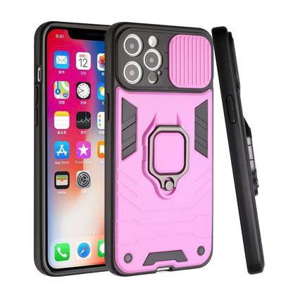 For Apple iPhone 13 Pro (6.1") Kickstand Hybrid with Camera Protector, Built-in 360° Rotate Ring Stand PC & TPU Bumper  Phone Case Cover