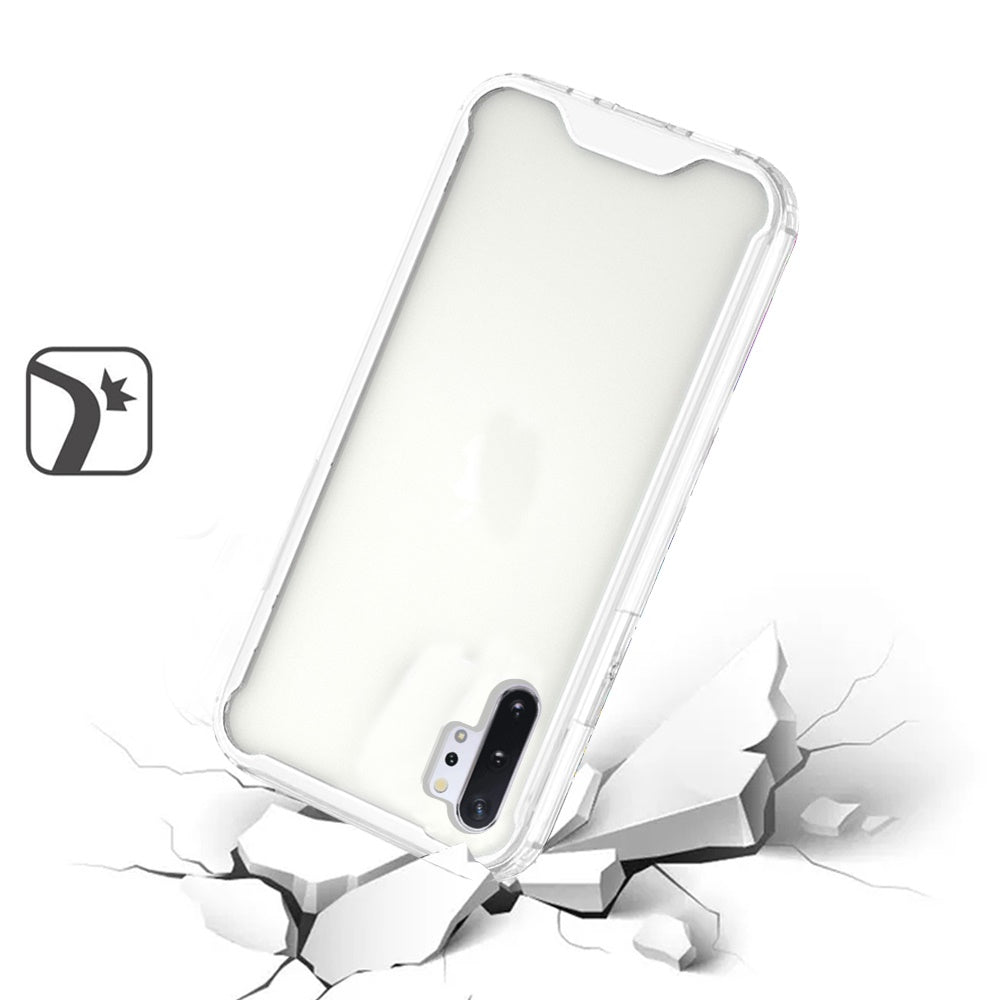 For Samsung Galaxy Note 10 Plus Colored Shockproof Transparent Hard PC + Rubber TPU Hybrid Bumper Slim Protective Clear Phone Case Cover