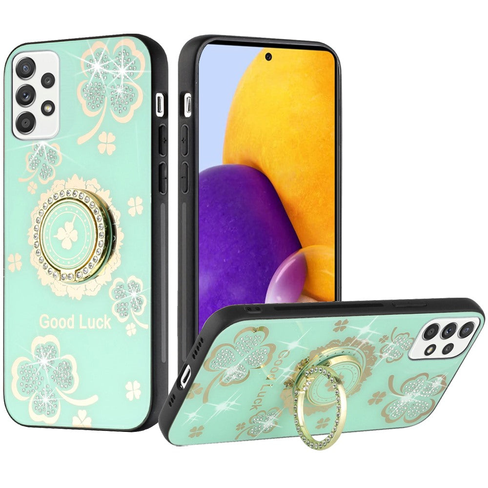 For Samsung Galaxy A73 5G 3D Diamond Bling Sparkly Glitter Ornaments Engraving Hybrid Armor Rugged Metal Fashion  Phone Case Cover