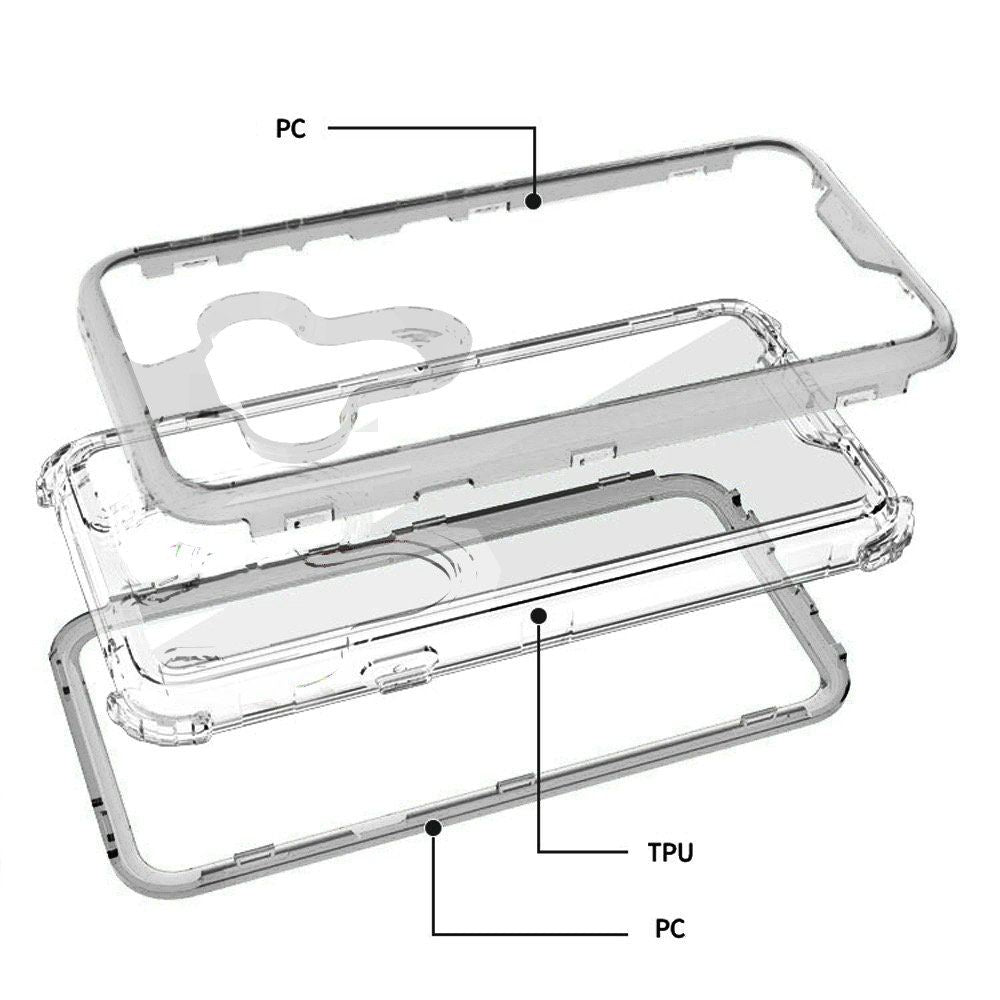 For Apple iPhone 13 Pro Max (6.7") Heavy Duty Rugged 3 in 1 Hybrid Shockproof Full Body Bumper Durable [Military Grade] Transparent Protective  Phone Case Cover