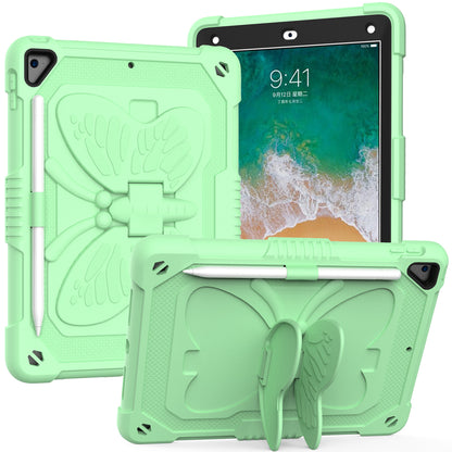 Case for Apple iPad Air 4 / iPad Air 5 / iPad Pro (11 inch) Butterfly Wings Kickstand 3in1 Tough Hybrid with Pencil Holder Heavy Duty Rugged Shockproof Full Protective Green Tablet Cover
