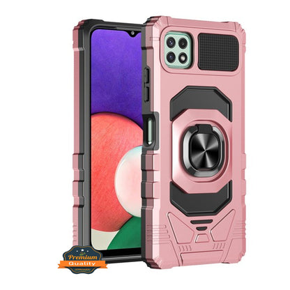 For Boost Mobile Celero 5G Hybrid Magnetic Car Mount Ring Kickstand Stand Holder Full-Body Armor Protective [Military Grade]  Phone Case Cover