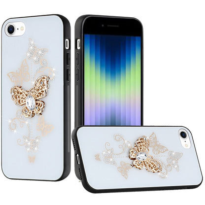 For Apple iPhone 11 (6.1")3D Diamond Bling Sparkly Glitter Ornaments Engraving Hybrid Armor Metal Fashion  Phone Case Cover