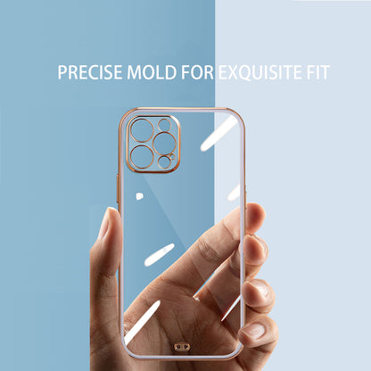 For Apple iPhone 13 /Pro Max Hybrid PC Bumper Plating with Raised Camera Protection Shockproof Slim Frame TPU Protective  Phone Case Cover