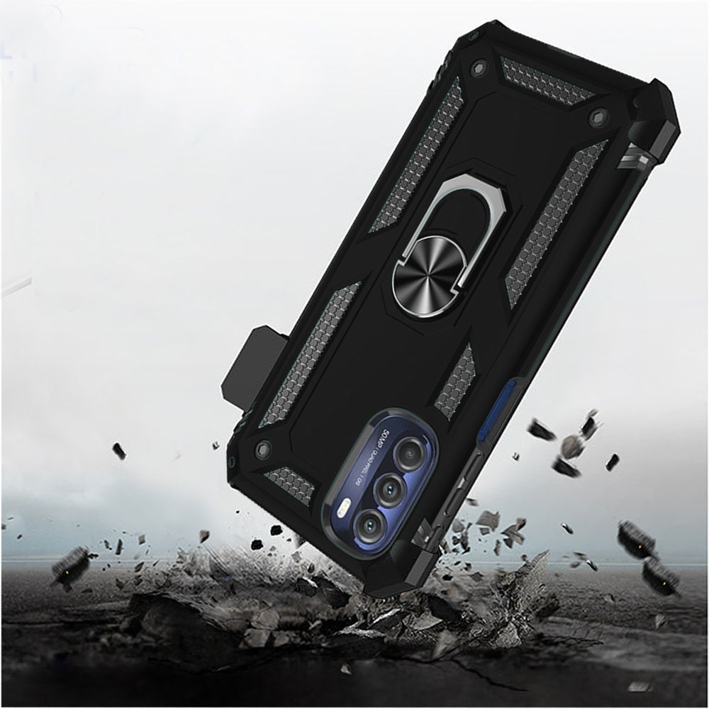 For Motorola Moto G Stylus 5G 2022 Hybrid with Belt Clip Holster Ring Stand Holder, Military Grade Fit Magnetic Car Mount  Phone Case Cover