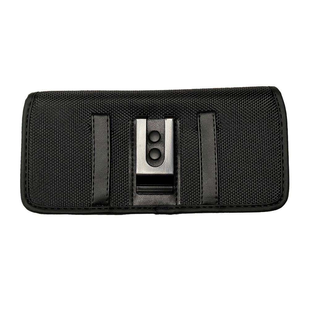 Universal Cell Phone Holster with Belt Clip Loops & Card Slot Canvas Horizontal Pouch Waist Carrying Case Fit Samsung Galaxy S22 Ultra & Most Phone XXL [6.93 x 3.43 x 0.6 in] Universal Canvas Pouch [Black]