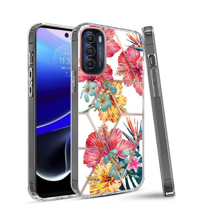 For Motorola Moto G Stylus 5G 2022 Fashion Art Floral IMD Design Beautiful Flower Pattern Hybrid PC Rubber Slim Hard Back  Phone Case Cover
