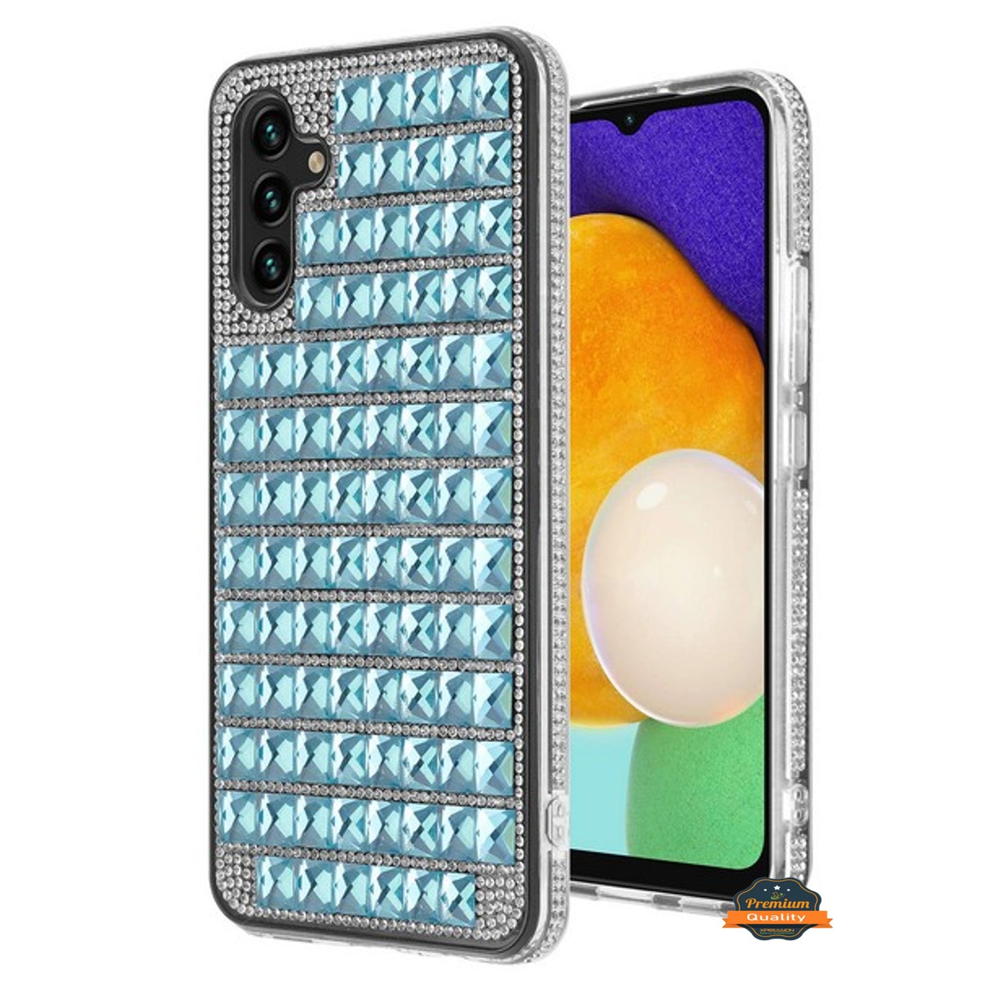 For Samsung Galaxy A13 5G Diamonds Sparkle 3D Crystal Glitter Bling Shiny Rhinestone Hybrid Bumper Hard Protective  Phone Case Cover