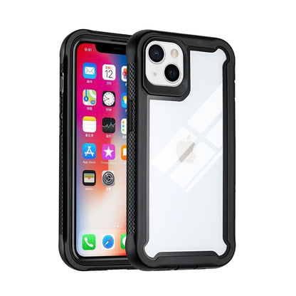 For Apple iPhone 13 (6.1") Hybrid 3 in 1 Transparent Shockproof Full Body Frame Bumper Rugged Hard PC TPU Rubber Protective Heavy Duty  Phone Case Cover