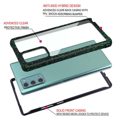 For Samsung Galaxy Note 20 (6.4") Clear Rugged Hybrid Full Body Protective Shockproof Hard Back Dual Layer Bumper Clear Black Phone Case Cover