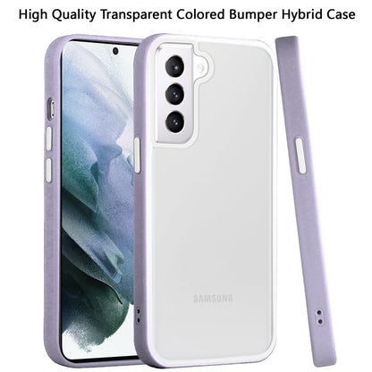 For Samsung Galaxy S22 /Plus Ultra Hybrid Transparent Clear Colored Frame Bumper Hard Back Shockproof Slim Soft TPU Silicone Protective  Phone Case Cover