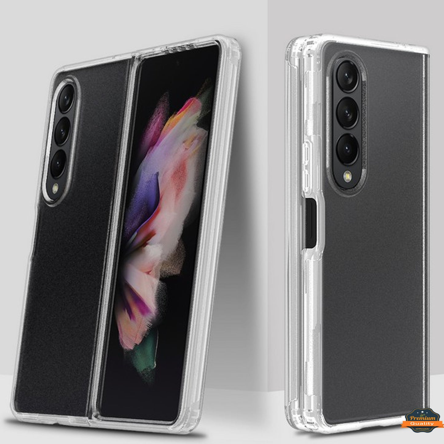 For Samsung Galaxy Z Fold 4 5G Transparent Full Body with Built-in Screen Protector Hard PC Ultra-Thin Shockproof Protective  Phone Case Cover