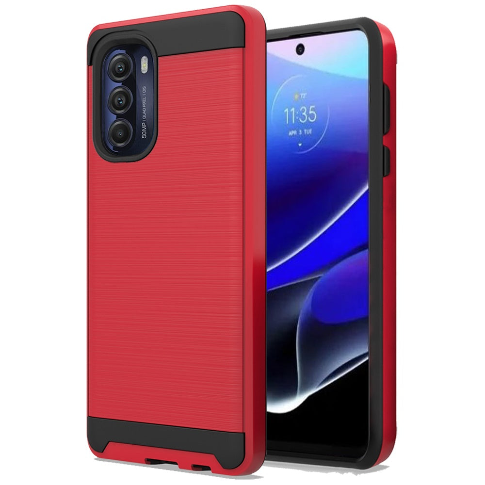 For Motorola Moto G Stylus 5G 2022 Hybrid Rugged Brushed Metallic Design [TPU + Hard PC] Dual Layer Shockproof Armor  Phone Case Cover