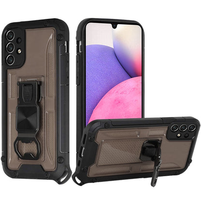 For Samsung Galaxy A33 5G Heavy Duty Military Grade Hybrid with Magnetic Kickstand, Carabiner, Bottle Beer Opener Shockproof  Phone Case Cover