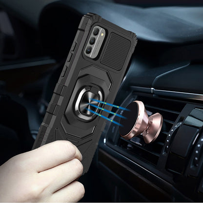 For Nokia G400 5G Tough Hybrid 2in1 Dual Layer with Rotate Magnetic Ring Stand Holder Kickstand, Rugged Shockproof  Phone Case Cover