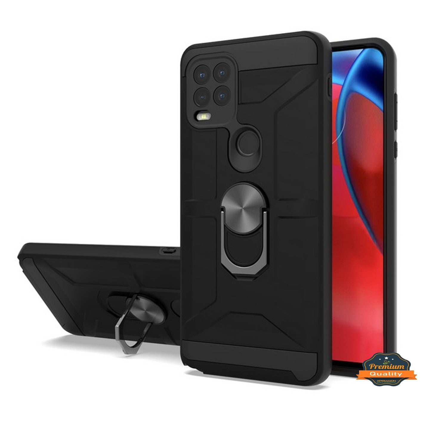 For Samsung Galaxy A12 5G Hybrid Ring Stand [360° Rotatable Ring Holder Magnetic Kickstand] Shockproof Hard Rubber TPU  Phone Case Cover